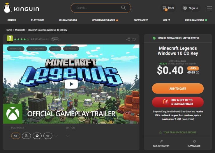(Fonte da imagem: Kinguin)