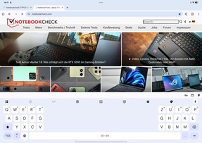 Oppo Pad 4 Pro: Teclado padrão - Visualização dividida