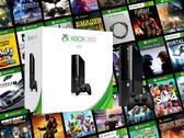 Console Xbox 360 mostrado com jogos retrô