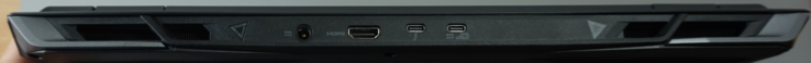 Portas traseiras: Fonte de alimentação, HDMI, Thunderbolt 4, USB-C (10 Gbit/s, PD, DP)
