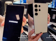 O Galaxy S24 Ultra em seu acabamento Titanium Yellow. (Fonte da imagem: TikTok)