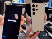 O Galaxy S24 Ultra em seu acabamento Titanium Yellow. (Fonte da imagem: TikTok)