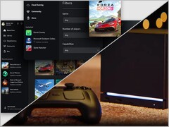 Aplicativo Xbox no Windows (parte superior) e Steam Machine (parte inferior).
