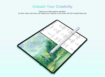 Uma caneta stylus está incluída.