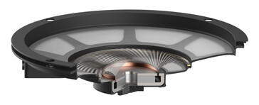 Unidade de driver integrada de 58 mm feita à mão. (Fonte da imagem: Audio-Technica)