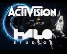 Logotipos da Activision e da Halo Studios exibidos