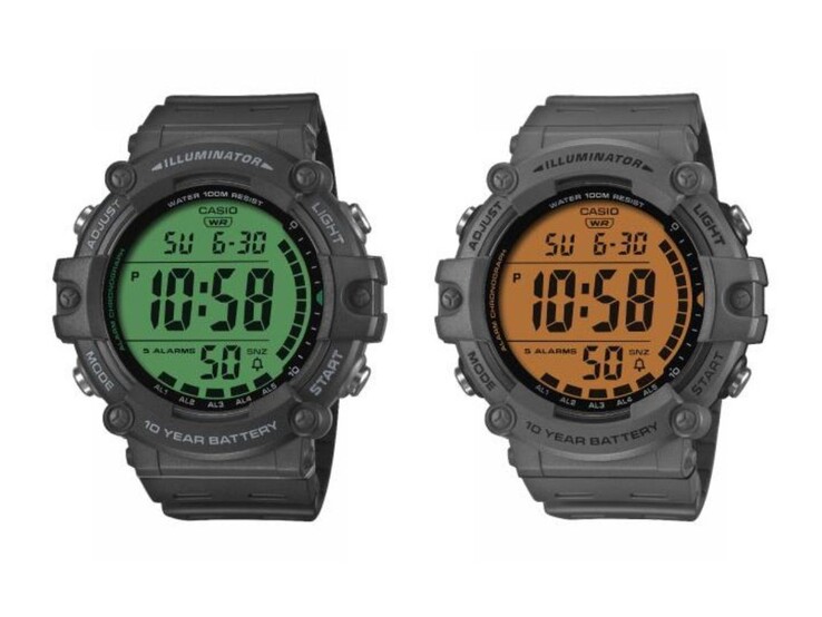 Os relógios Casio AE-1500WHC-1AV (esquerda) e AE-1500WHC-8AV (direita). (Fonte da imagem: Casio)