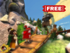 Ceville apresenta até três personagens jogáveis com personalidades distintas e excêntricas. Na foto, uma captura de tela oficial do jogo com o texto 