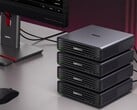 É possível agrupar até quatro mini-PCs Lenovo ThinkCentre X Ultra em um poderoso servidor de IA.