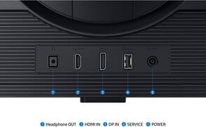 Portas do monitor para jogos (Fonte da imagem: Samsung)