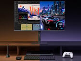 O Redmi A27U 2027 tem um preço inicial de cerca de US$ 253. Na foto: uma imagem promocional mostrando o recurso de modo duplo do monitor.