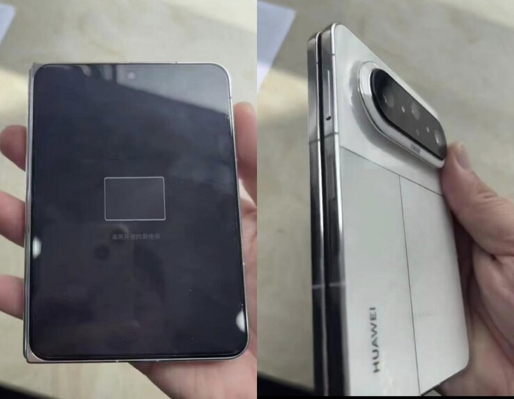 O Huawei Pura X Max em branco.