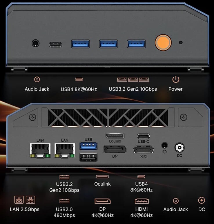 Portas de mini PC Bosgame VTA-439.