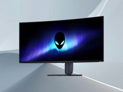 Imagem da parte frontal do monitor para jogos Alienware AW3426DW de 34 polegadas com tela QD-OLED
