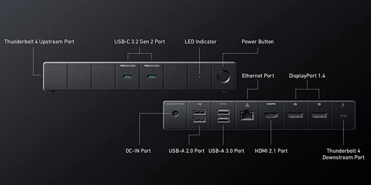 Estação de acoplamento Anker 778 Thunderbolt (12 em 1, Thunderbolt 4). (Fonte da imagem: Anker)