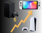 Aumentos de preços do Xbox, Switch e PS5 mostrados em um gráfico (Fonte da imagem: Xbox Gaming, Sony PlayStation, Nintendo of America com edições)