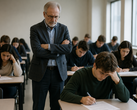 As notas médias da prova final de economia na Universidade de Brown caíram drasticamente em relação às provas intermediárias realizadas em casa.