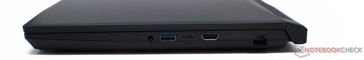 3.porta de fone de ouvido de 5 mm, USB-A 3.2 (5 Gbit/s), USB-C 3.2 (5 Gbit/s), HDMI 2.0 (4K UHD até 60 Hz), RJ-45 (Gigabit LAN)