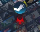 Banner do Steam com o logotipo do malware exibido