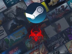 Banner do Steam com o logotipo do malware exibido