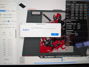 O Elegoo Slicer no Windows não consegue enviar o código G para a impressora sem motivo aparente.