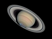 Uma imagem mostrando Saturno com auroras. (Fonte da imagem: WikiImages - Pixabay)
