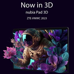 O Nubia Pad 3D é um dos muitos dispositivos que a ZTE anunciará durante o MWC 2023. (Fonte de imagem: ZTE)