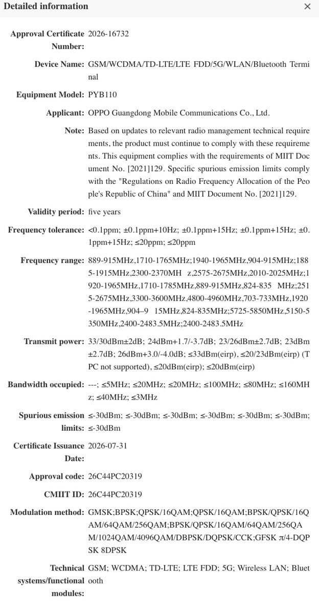 O suposto OnePlus 16 obtém a certificação SRRC na China.