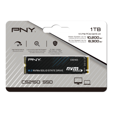 O CS2150 é fornecido em 1 TB...