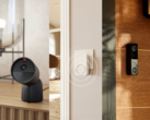 Da esquerda para a direita (na foto), a câmera com fio Philips Hue Secure 2K, o Hue Smart Chime e a campainha com vídeo Hue Secure. (Fonte da imagem: Philips - Editado)