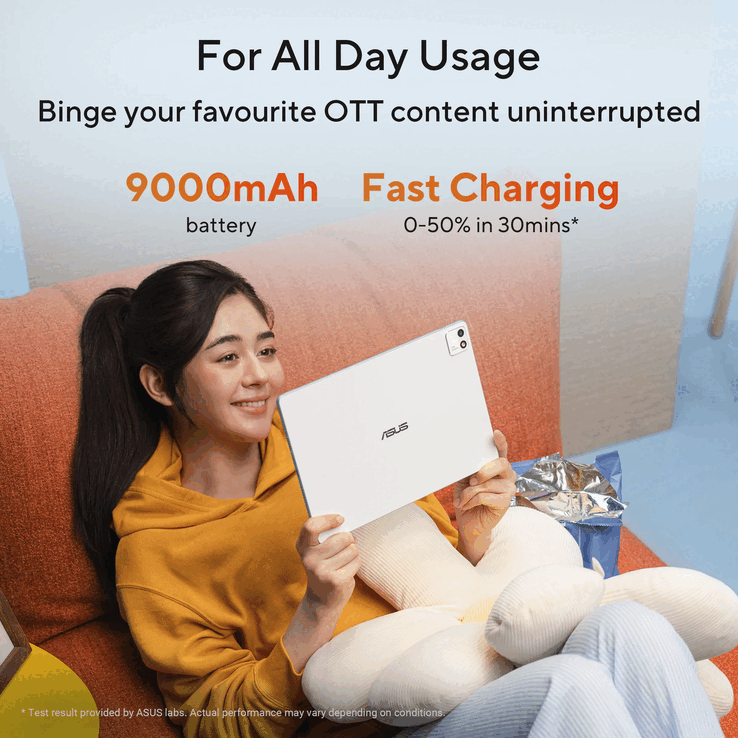 O Pad T3201 possui uma bateria de 9.000 mAh, o que é bastante satisfatório
