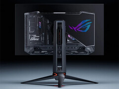 O mais recente monitor para jogos de 27 polegadas da Asus adota sua atraente linguagem de design semitransparente. (Fonte da imagem: Asus)