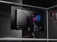 O ROG Swift OLED PG32UCDM Gen3 visto de trás.