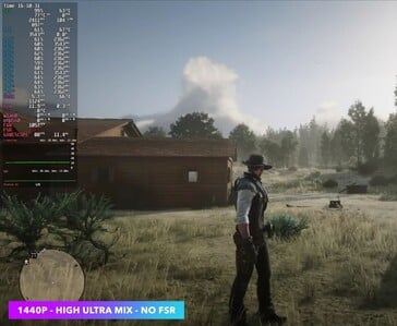 Red Dead Redemption 2 rodando na Steam Machine em 1440p com configurações “Alta” e “Ultra”