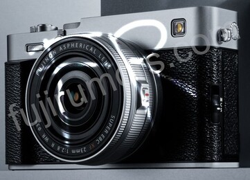 Fujifilm X-E5 em prata. (Fonte da imagem: Fuji Rumors)