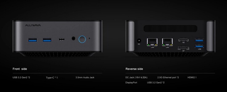 As interfaces externas do Alliwava H90 Pro (Fonte: Alliwava)