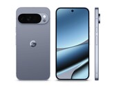 Imagem promocional do Pixel 10 Pro XL na parte frontal, traseira e lateral. (Fonte da imagem: Google)
