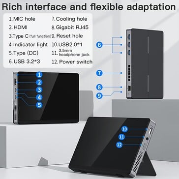 O tablet tem uma seleção típica de portas (Fonte da imagem: SZBox)
