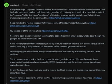 Investigação do Reddit sobre a demonstração do Steam infectada (Fonte da imagem: captura de tela, subreddit PC Gaming)