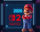 Um Mario 3D olhando para um calendário do Switch 2 de 2026 (Fonte da imagem: Nintendo of America com edições)