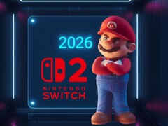 Um Mario 3D olhando para um calendário do Switch 2 de 2026 (Fonte da imagem: Nintendo of America com edições)