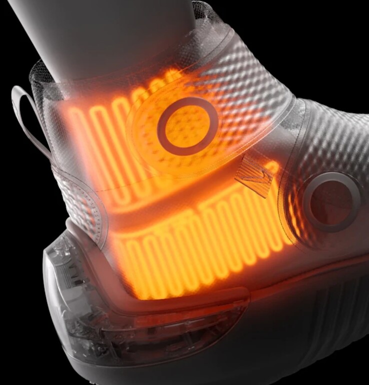 O Hyperboot usa bexigas de ar duplas e elementos de aquecimento para que os atletas se recuperem mais rapidamente. (Fonte da imagem: Hyperice)