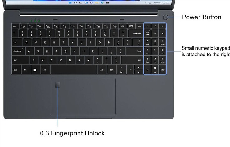 O teclado vem com um teclado numérico (Fonte da imagem: Ninkear)