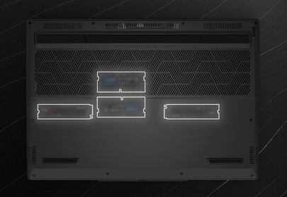 O laptop para jogos Tuxedo InfinityBook Max 15 pode ser equipado com até 128 GB de memória e 8 TB de armazenamento. (Fonte da imagem: Tuxedo)