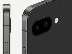 Variante Obsidian do Pixel 9a com câmeras traseiras duplas. (Fonte da imagem: Google)