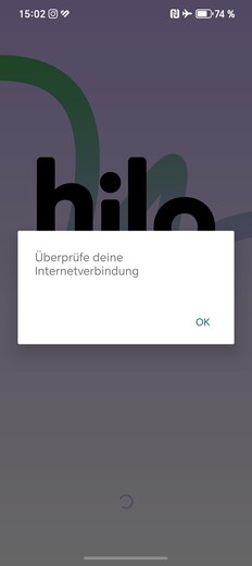 O aplicativo não será iniciado sem uma conexão com a Internet.