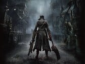 Imagem oficial de Bloodborne mostrando o Caçador nas ruas de Yharnam