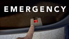 O novo trinco da porta de segurança no modelo Y (imagem: Ryan Shaw/YouTube)