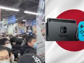 O PS5 reabasteceu uma multidão no Japão, mas o Switch ainda é o campeão de vendas. (Fonte de imagem: @AJapaneseDream/WorldGrain/Nintendo)