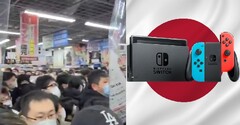 O PS5 reabasteceu uma multidão no Japão, mas o Switch ainda é o campeão de vendas. (Fonte de imagem: @AJapaneseDream/WorldGrain/Nintendo)